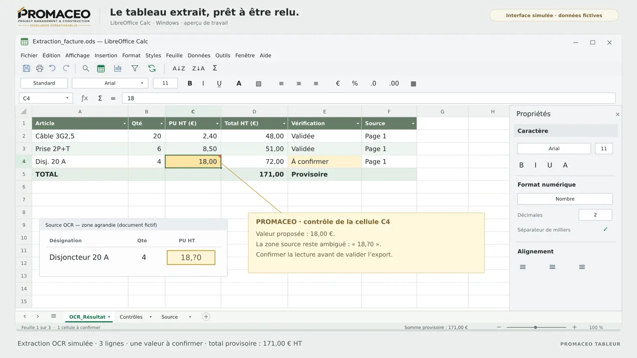 PROMACEO Tableur